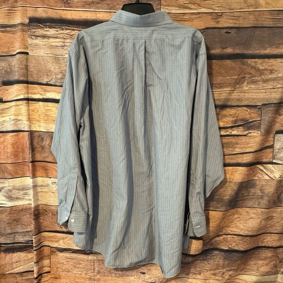 Brooks Brothers Shirt Size 18 - 35 Madison Blue Striped Long Sleeve Button Up - Picture 4 of 8